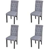  Dining Chairs 4 pcs Light Grey Fabric