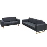  2-Seater and 3-Seater Sofa Set Dark Grey