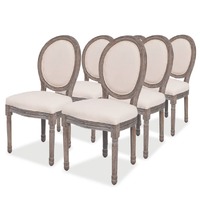  Dining Chairs 6 pcs Cream Fabric