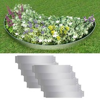  Lawn Fence 10 pcs Galvanised Steel 100x20 cm