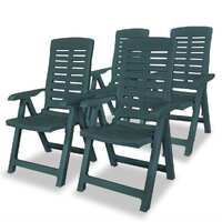  Reclining Garden Chairs 4 pcs Plastic Green