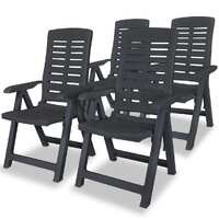  Reclining Garden Chairs 4 pcs Plastic Anthracite