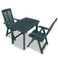  3 Piece Bistro Set Plastic Green