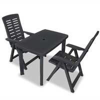  3 Piece Bistro Set Plastic Anthracite