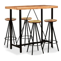  Bar Set 5 Pieces Solid Acacia and Wood Reclaimed
