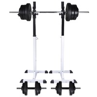  Barbell Squat Rack with Barbell and Dumbbell Set 60.5 kg
