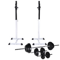  Barbell Squat Rack with Barbell and Dumbbell Set 30.5 kg