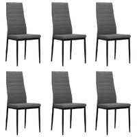  Dining Chairs 6 pcs Light Grey Fabric