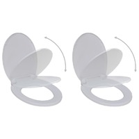  Toilet Seats with Soft Close Lids 2 pcs Plastic White