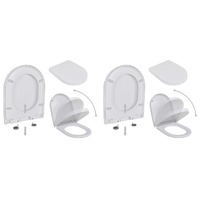  Toilet Seats with Soft Close Lids 2 pcs Plastic White