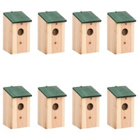  Bird Houses 8 pcs Wood 12x12x22 cm