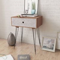  Nightstands with Drawer 2 pcs Brown