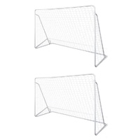  Football Goal Nets Steel 2 pcs 240x90x150 cm