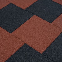  Fall Protection Tiles 18 pcs Rubber 50x50x3 cm Black
