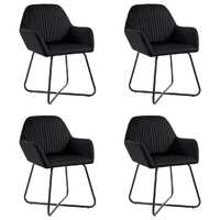  Dining Chairs 4 pcs Black Velvet