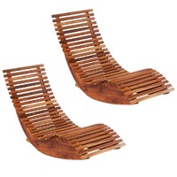  Rocking Sun Loungers 2 pcs Solid Wood Acacia