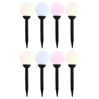  Outdoor Solar Lamps 8 pcs LED Spherical 15 cm RGB