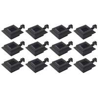  Outdoor Solar Lamps 12 pcs LED Square 12 cm Black