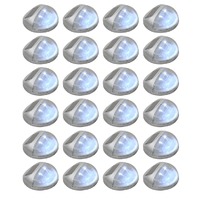 Outdoor Solar Wall Lamps LED 24 pcs Round Silver