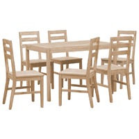  7 Piece Dining Set Solid Wood Acacia