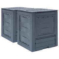  Garden Composters 2 pcs Grey 60x60x73 cm 520 L