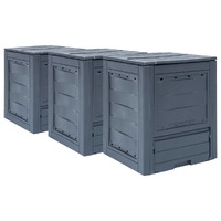  Garden Composters 3 pcs Grey 60x60x73 cm 780 L