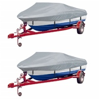  Boat Covers 2 pcs Grey Length 427-488 cm Width 229 cm