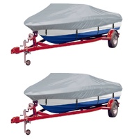  Boat Covers 2 pcs Grey Length 488-564 cm Width 239 cm