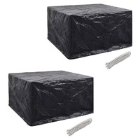  Garden Furniture Covers 2 pcs 6 Person Poly Rattan Set 8 Eyelets 172x113cm