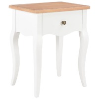  Nightstand White and Brown 40x30x50 cm Solid Pine Wood