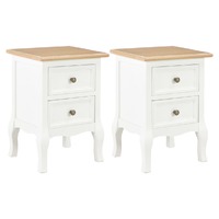  Bedside Cabinet 2 pcs White 35x30x49 cm MDF