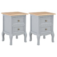  Bedside Cabinets 2 pcs Grey 35x30x49 cm MDF