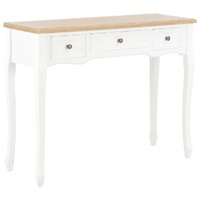  Dressing Console Table with 3 Drawers White