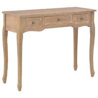  Dressing Console Table with 3 Drawers Brown