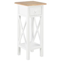 Side Table White 27x27x65.5 cm Wood