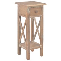 Side Table Brown 27x27x65.5 cm Wood
