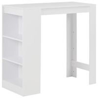  Bar Table with Shelf White 110x50x103 cm