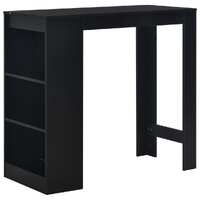  Bar Table with Shelf Black 110x50x103 cm