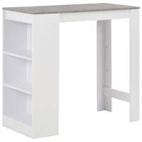  Bar Table with Shelf White 110x50x103 cm