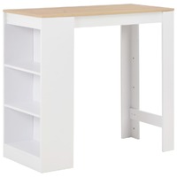  Bar Table with Shelf White 110x50x103 cm