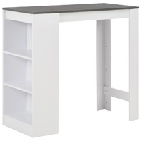  Bar Table with Shelf White 110x50x103 cm