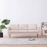 3-Seater Sofa Fabric Cream