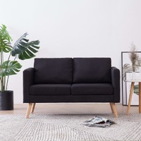  2-Seater Sofa Fabric Black