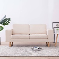  2-Seater Sofa Fabric Cream
