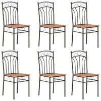  Dining Chairs 6 pcs Brown MDF