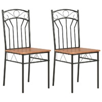  Dining Chairs 2 pcs Brown MDF