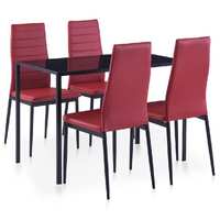  Five Piece Dining Set Wine Red