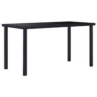 Dining Table Black 140x70x75 cm Tempered Glass
