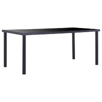  Dining Table Black 180x90x75 cm Tempered Glass