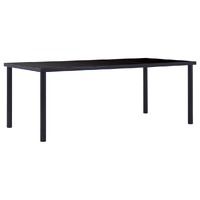  Dining Table Black 200x100x75 cm Tempered Glass